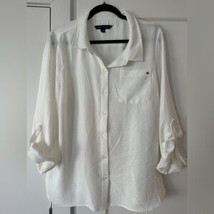 Tommy Hilfiger White Collared Shirt